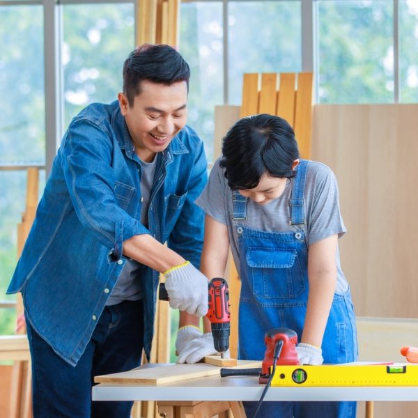 Asian,Professional,Male,Carpenter,Woodworker,Engineer,Dad,In,Jeans,Outfit